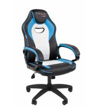 Офисное кресло Chairman Game 16 Россия экокожа черный/голубой/белый